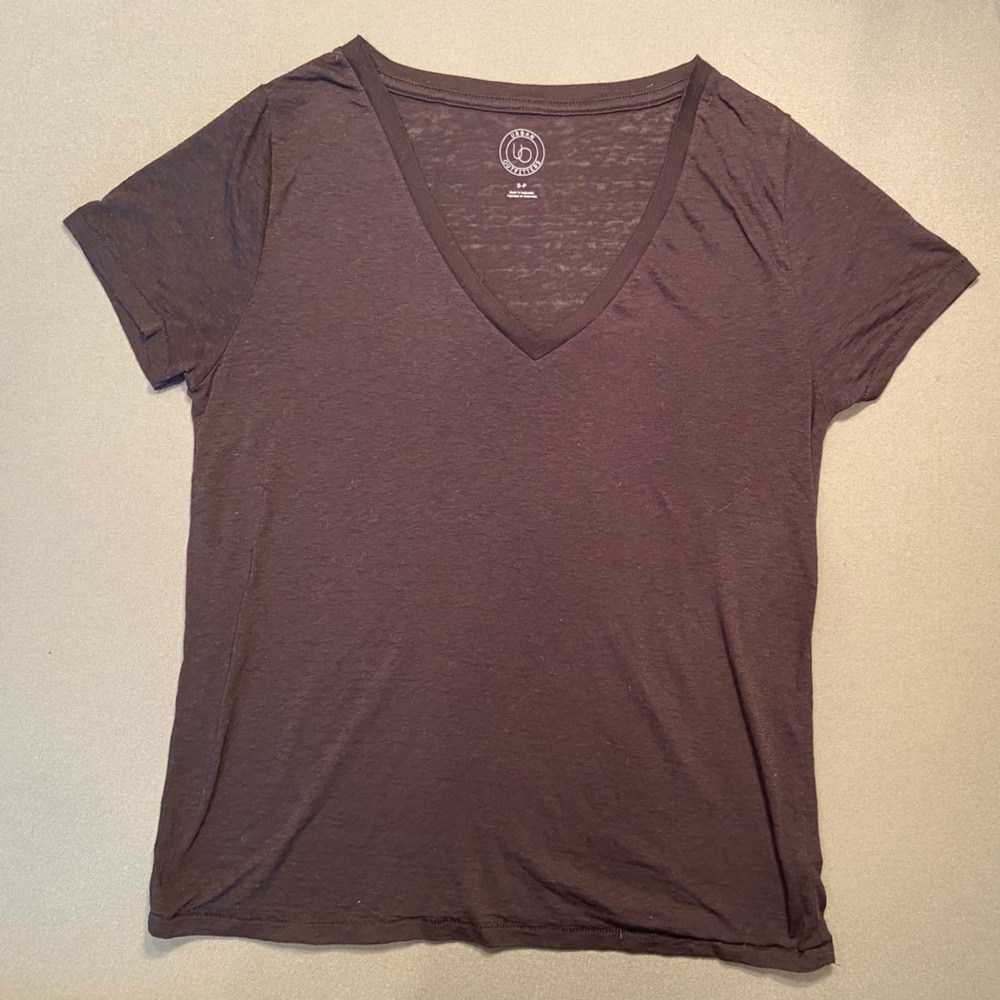 Urban Outfitters V neck,‎ short sleeve, Black Tee, size small